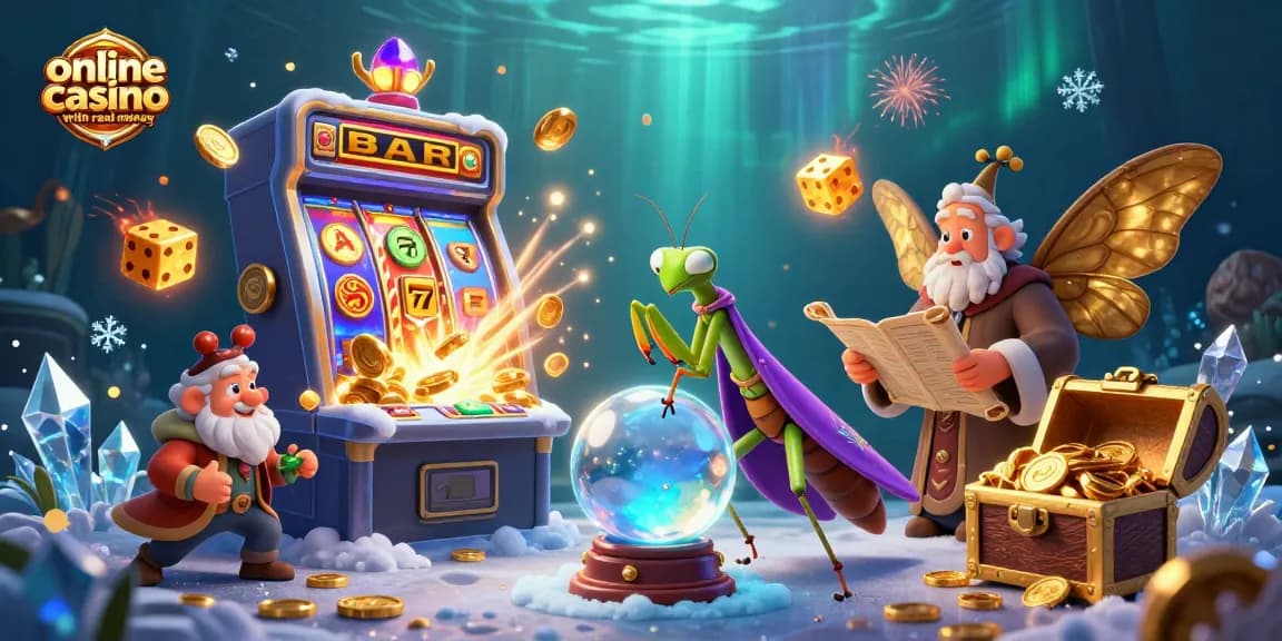 Experience the excitement of an online casino with real money through vibrant characters and dynamic gaming elements.