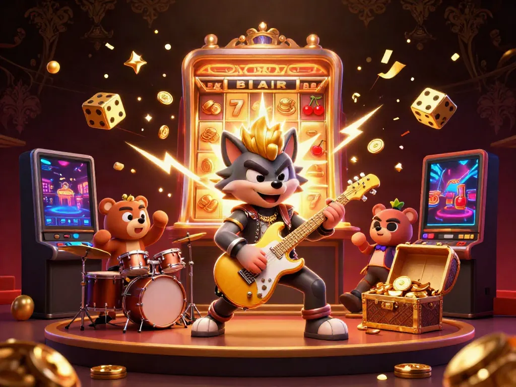 Experience sunwin. with vibrant characters and dynamic slot gaming elements in a flashy casino scene.