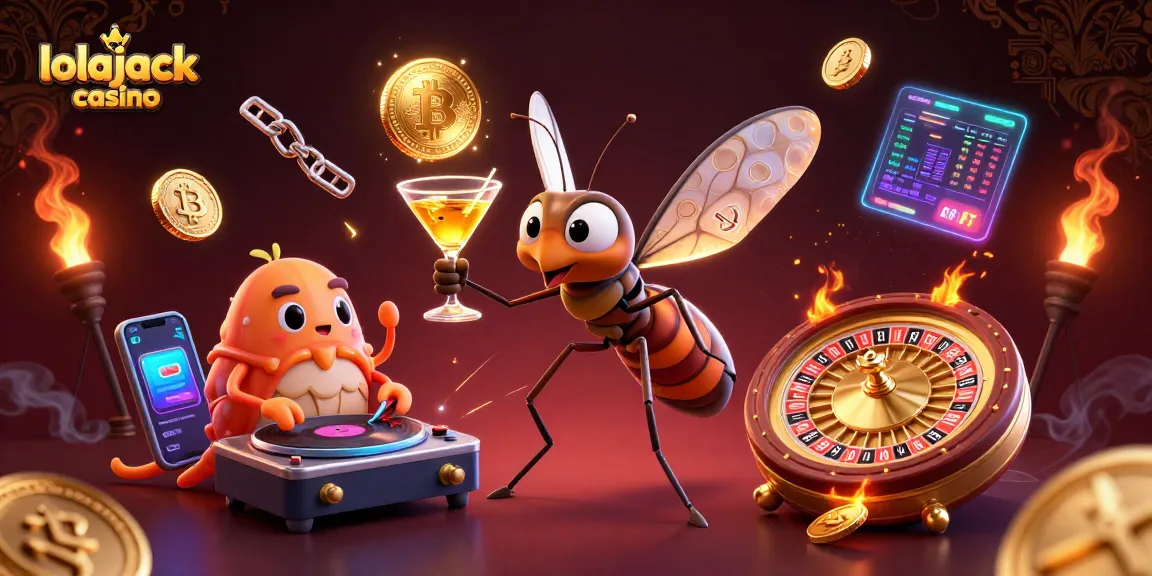 Experience thrilling gaming excitement with lolajack casino as a frozen mosquito mascot and trilobite DJ.